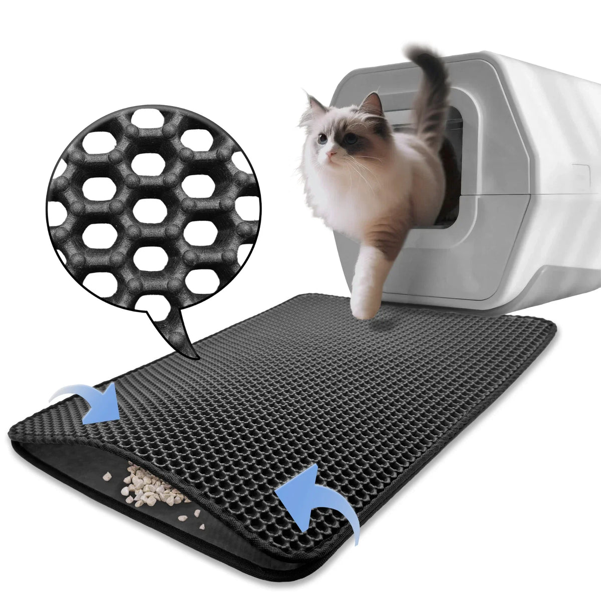 Black Cat Double Layer Rubber Litter Mat (65X55)