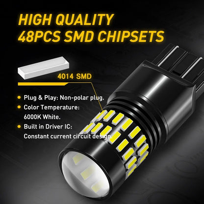 2X AUXITO 6000K LED Reverse Light Bulbs 7443 7444 for Toyota Hilux N70