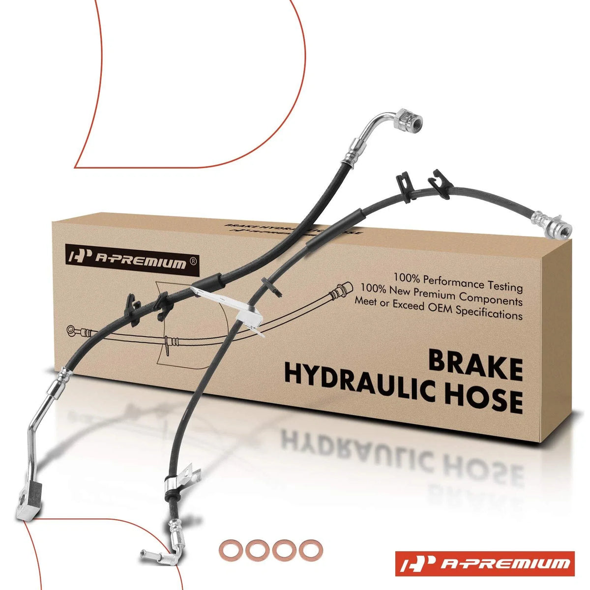 2X Front Brake Hydraulic Hose for Ford E-150 E-250 E-350 (2000–2023)