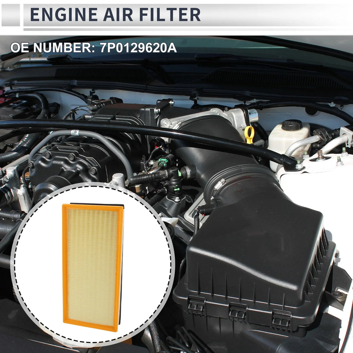 Engine Air Filter No. 7P0129620A for Volkswagen Touareg 3.0L 3.6L (2011–2017)