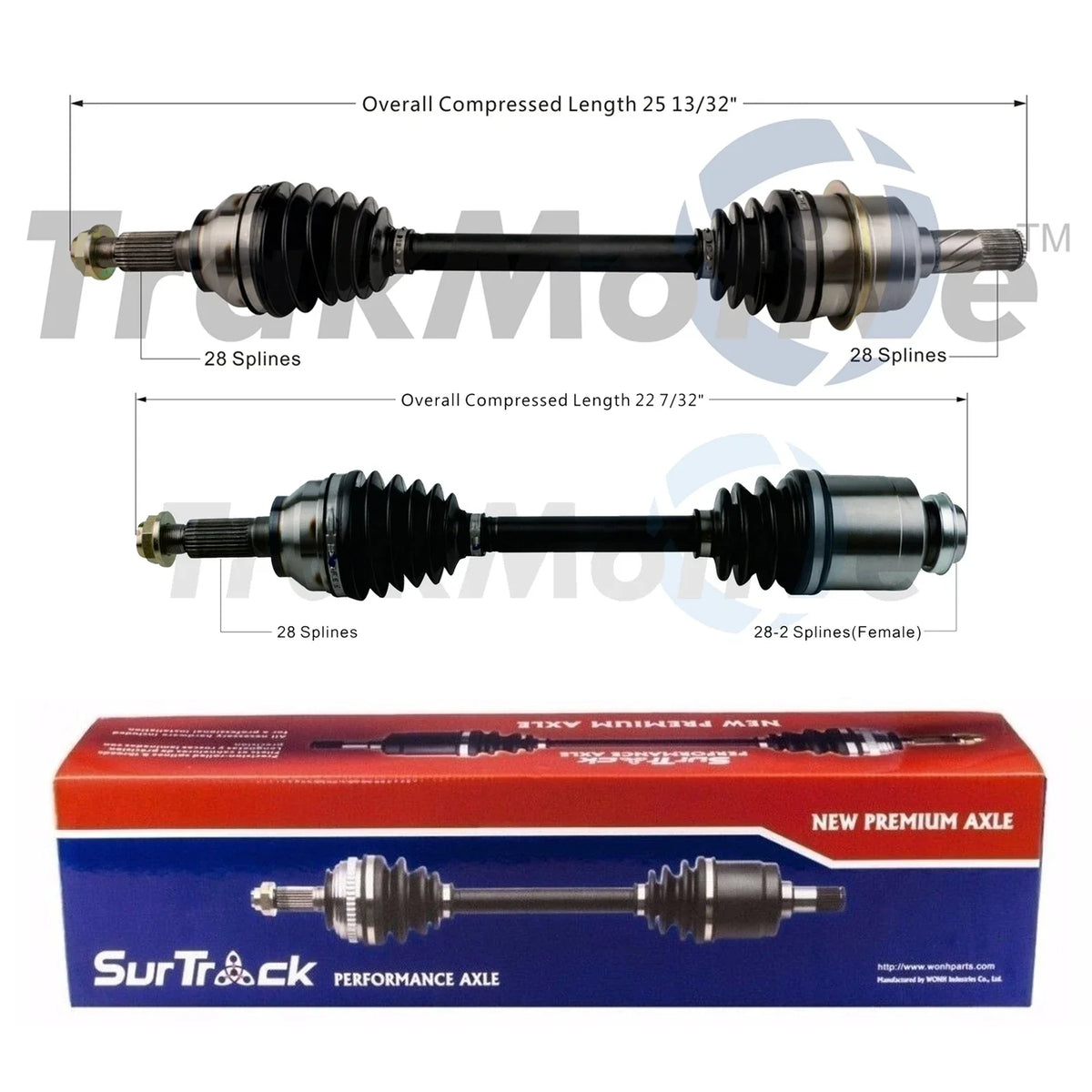 Set of 2 Front CV Axle Shafts for Mazda 5 (2012–2015)