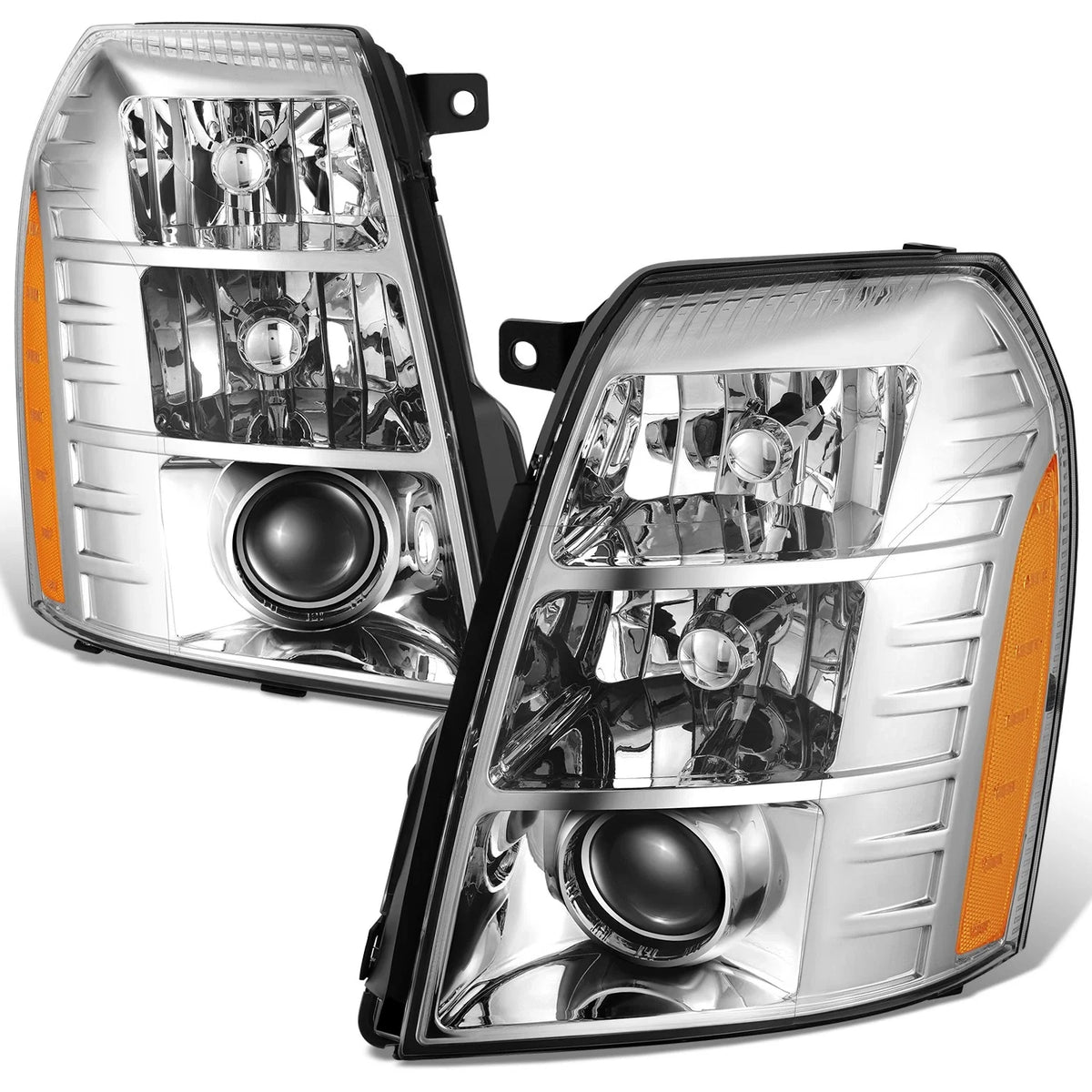 HID Projector Headlights Chrome Housing for Cadillac Escalade ESV EXT (2007–2014)