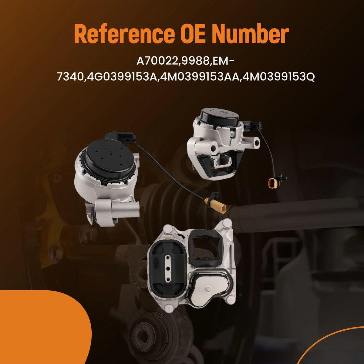 3X Engine Mounts for Audi A7 Quattro 3.0L (2012-2018) EM7340