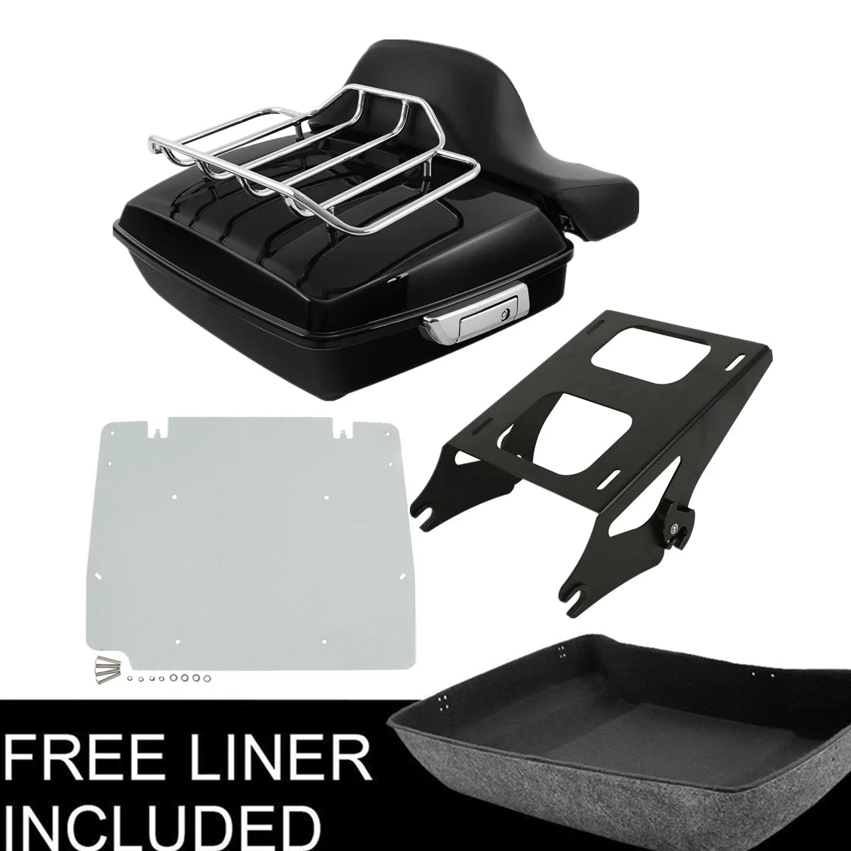 Mount Rack Base Plate for Trunk Backrest Pad - Harley Touring 2014-2023