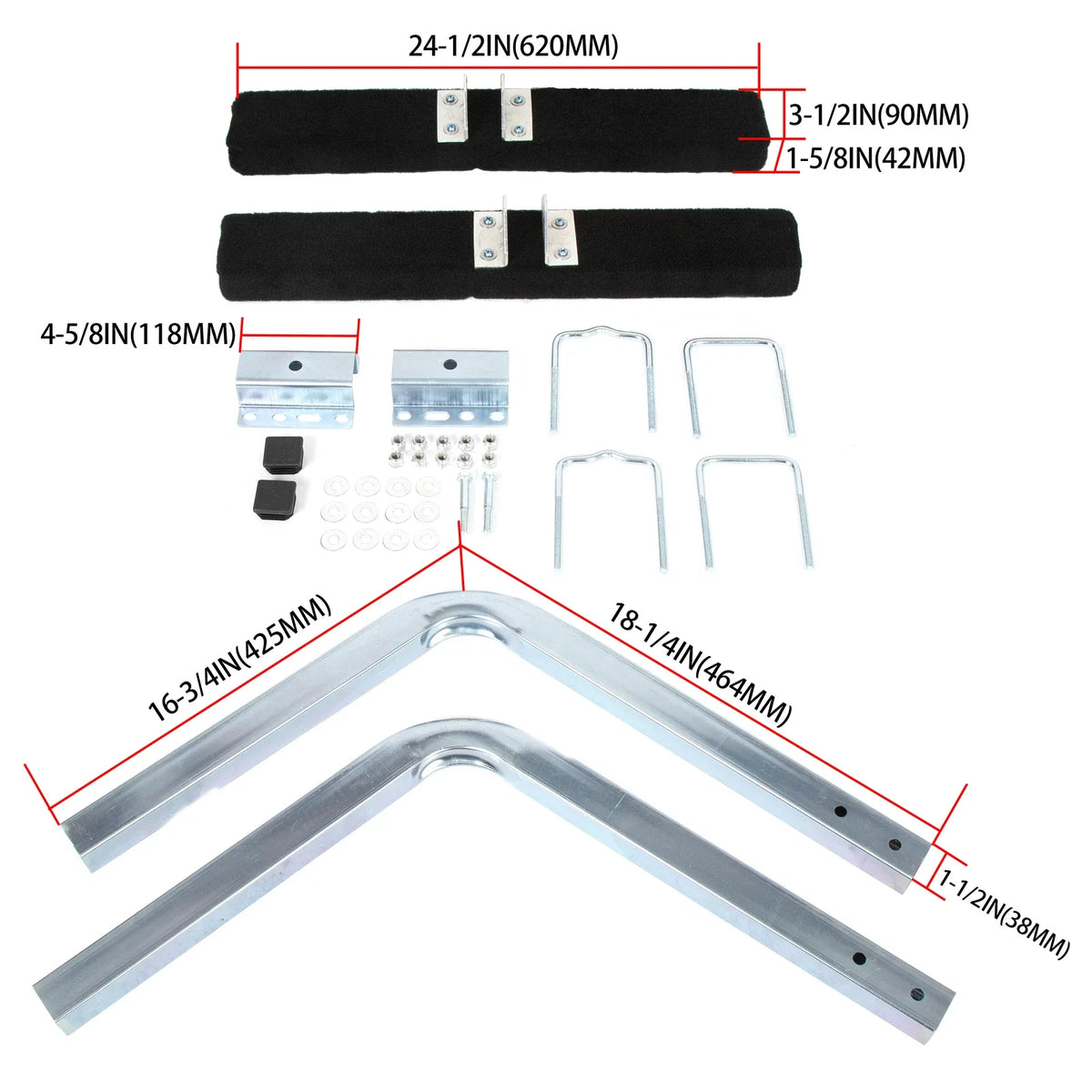 2X Side Guide Bunk Board Guide-On for Boat Trailer (75 Degree)