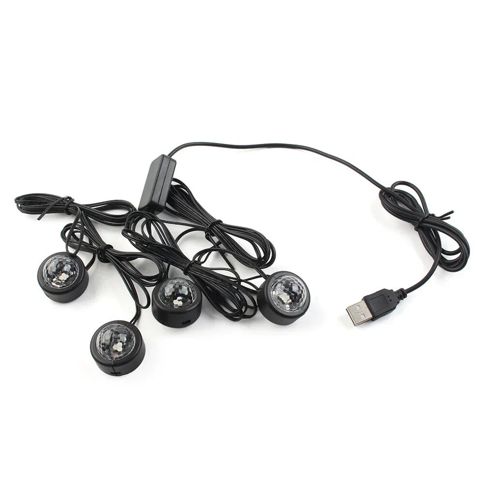 Car Interior Lighting: Colorful USB Ambient Foot Lamp