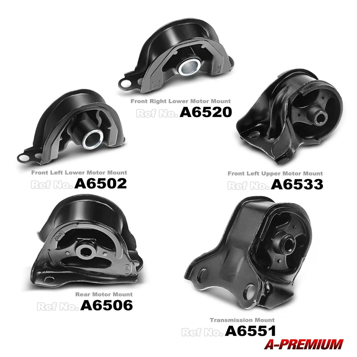 Set of 5 Engine & Transmission Mounts for Honda Civic