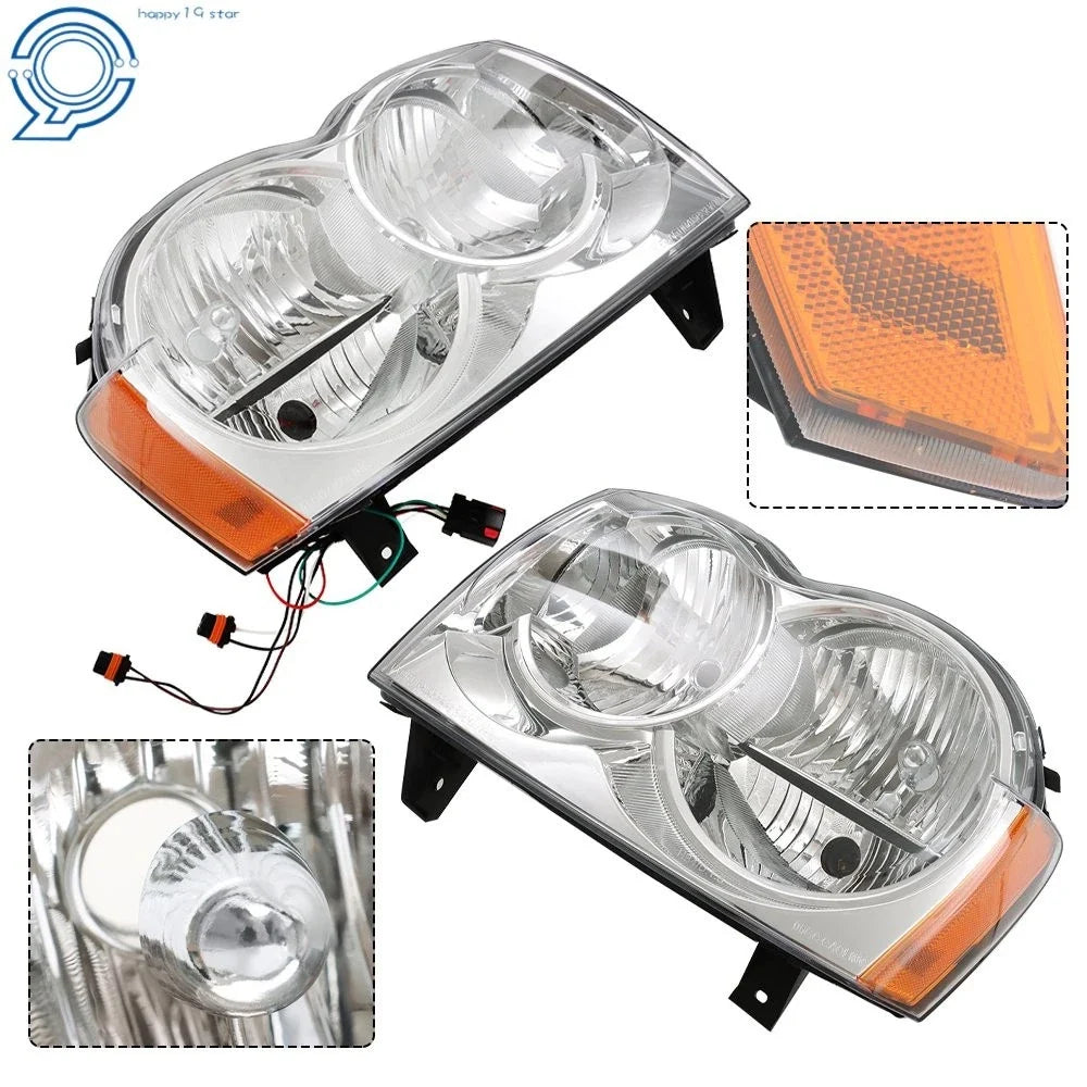 2005-2007 Grand Cherokee Headlight Assembly, Halogen, Driver & Passenger Side