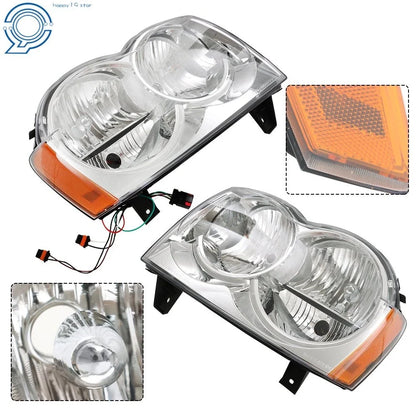 2005-2007 Grand Cherokee Headlight Assembly, Halogen, Driver & Passenger Side