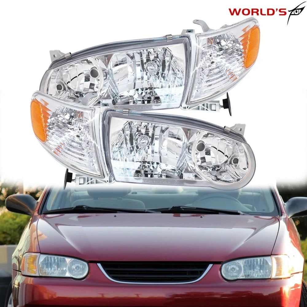 Set of 4 Headlights and Corner Lights for Corolla (2001–2002)