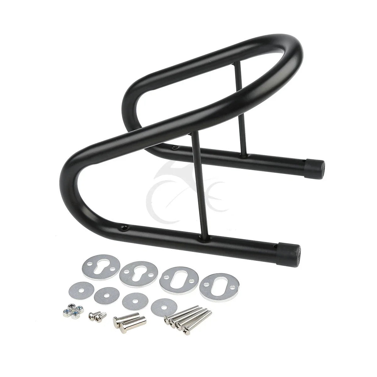 Black 6.5" Wheel Chock for Motorcycles with Quick Release Kit