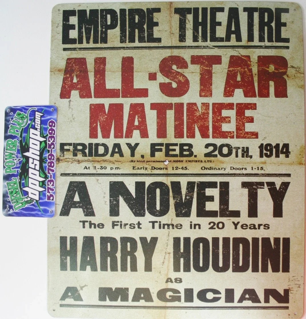 Vintage Replica Tin Metal Sign for Harry Houdini