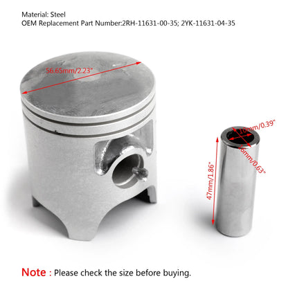 Piston Ring Kit +0.25mm Bore 56.65mm for TZR125/TDR125 1987-1994