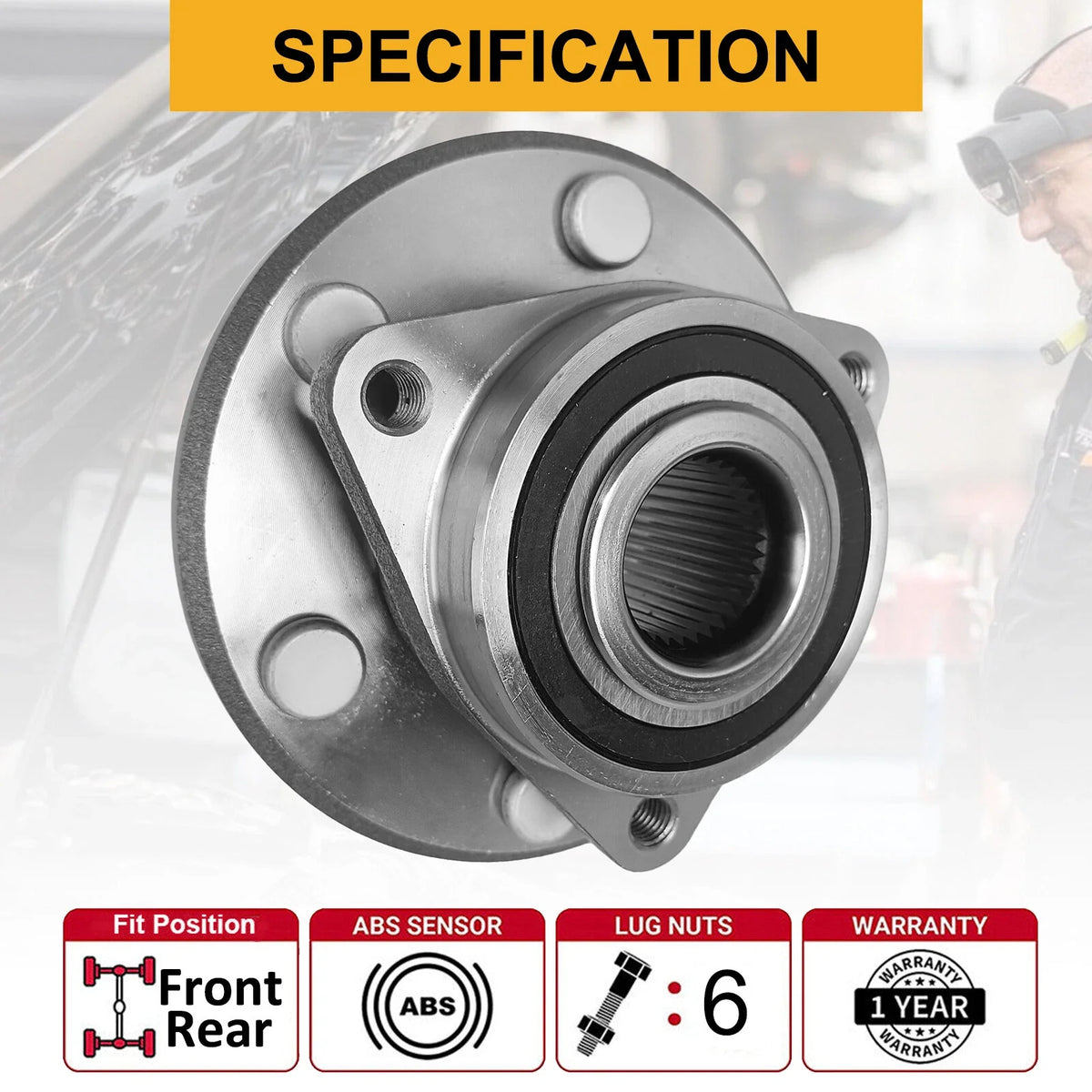 4-Piece Wheel Hub Bearings for 2007–2010 Saturn Outlook Front & Rear