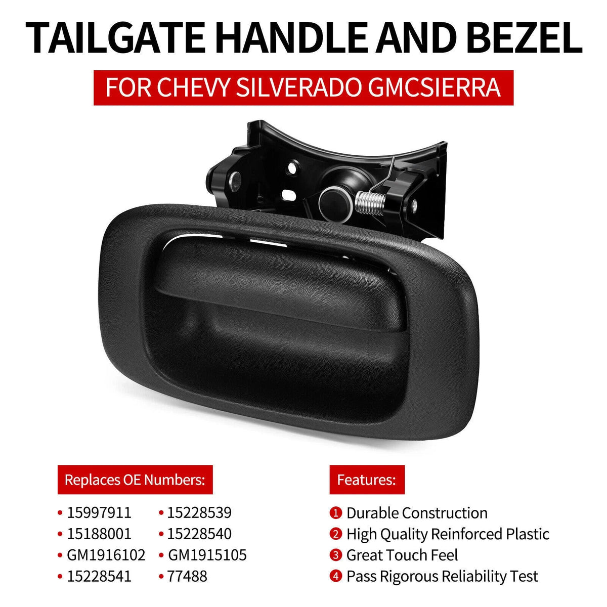 Handle & Bezel Set for Tailgate - Chevy GMC Silverado Sierra 1999-2006