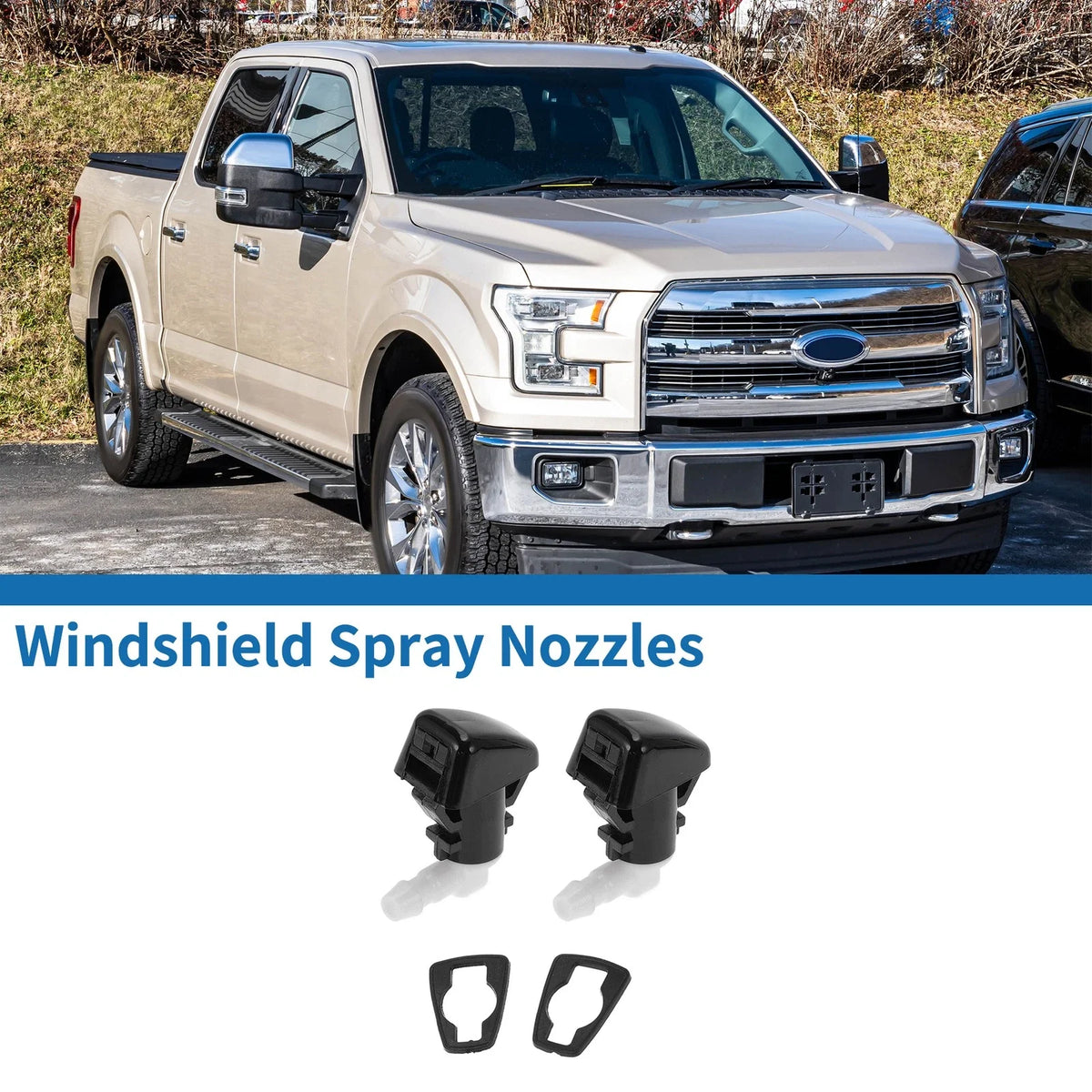2Pcs Front Windshield Washer Nozzles for Ford F-450 Super Duty (2011–2016)