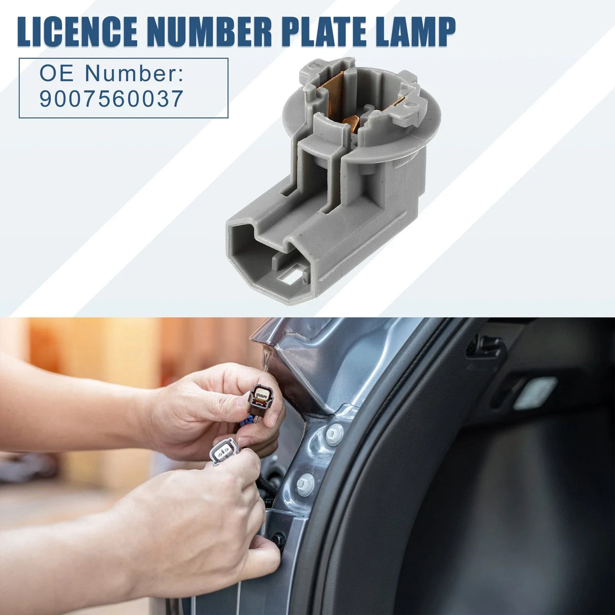 License Plate Lamp Socket for Lexus RX350 (2004–2010) - Plastic Gray