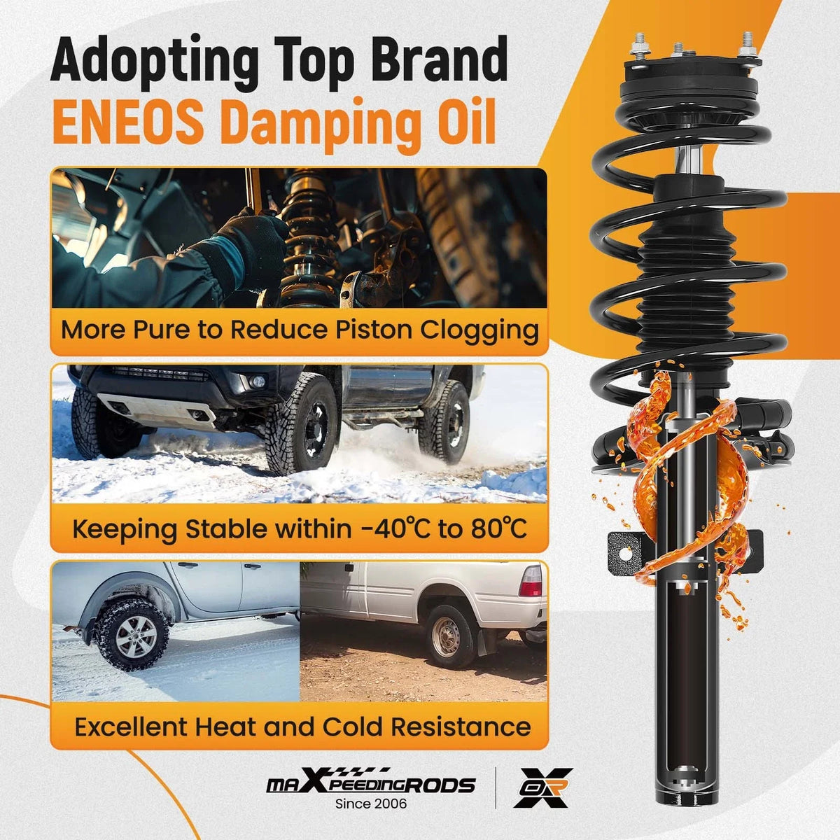 2X Front Struts with Coil Springs for Ford Transit Connect (2010-2013)