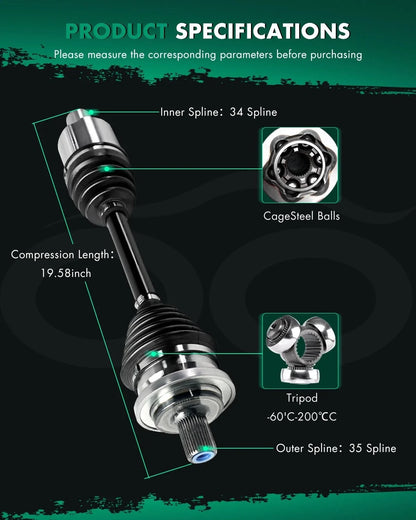 CV Axle for Mercedes-Benz E350 E320 (2004–2009) Front Left AWD 4Matic