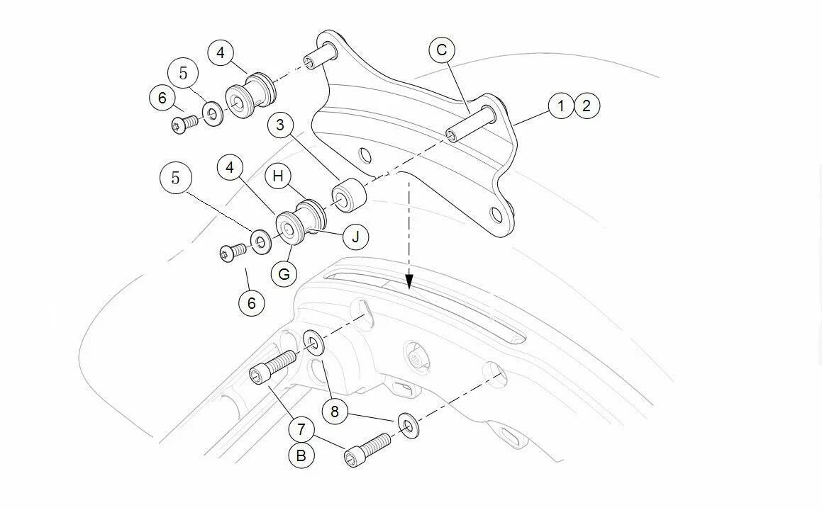 Detachable Mount Rack Hardware Kit for Harley Davidson Touring (2014-2023)