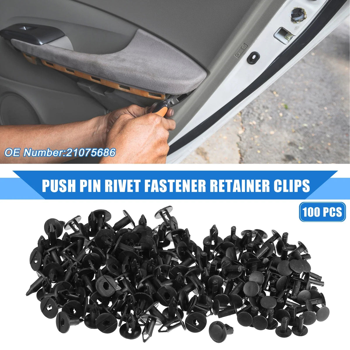 100 Pcs Push Pin Rivet Fastener Clips for Buick Rainier (2005–2007)