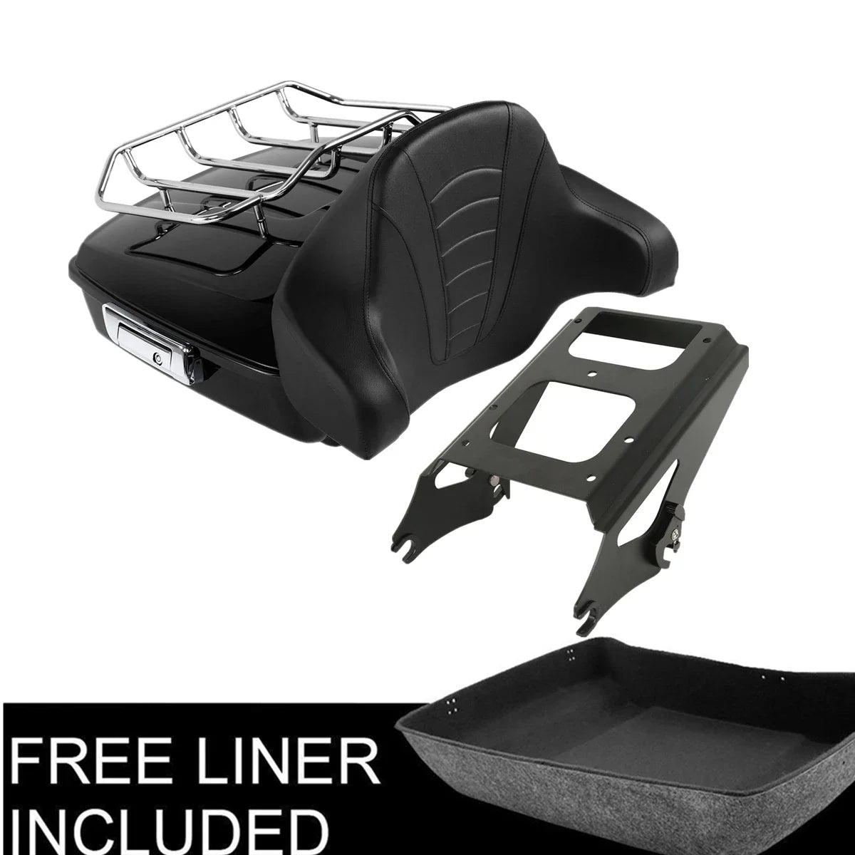Chopped Trunk Backrest Pad Rack for Harley (2009-2013) Touring