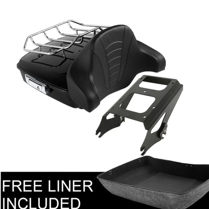 Chopped Trunk Backrest Pad Rack for Harley (2009-2013) Touring
