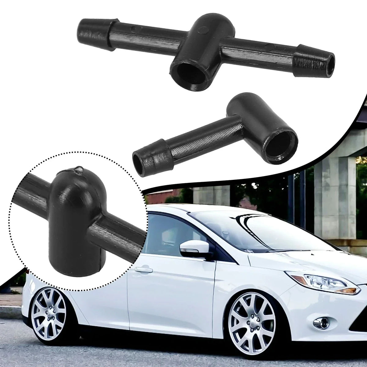 2 x Windscreen Washer Jet Hose Connectors for Ford