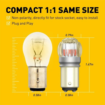 2X 1157 LED Tail Stop Brake Turn Signal Light Bulbs 2057 BAY15D Bright Red