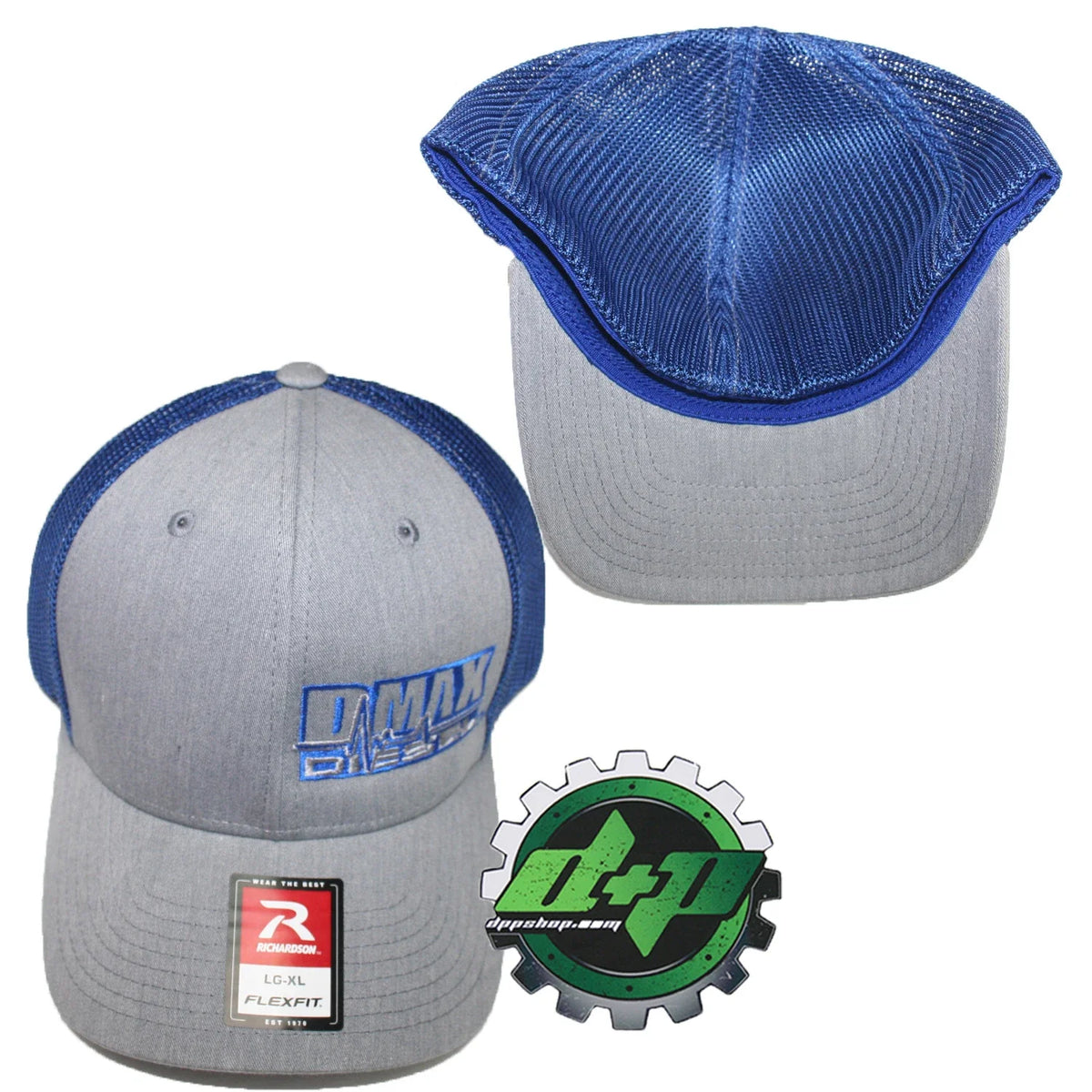 Dmax Duramax Truck Hat Richardson 110 Gray Denim Blue Mesh L/XL