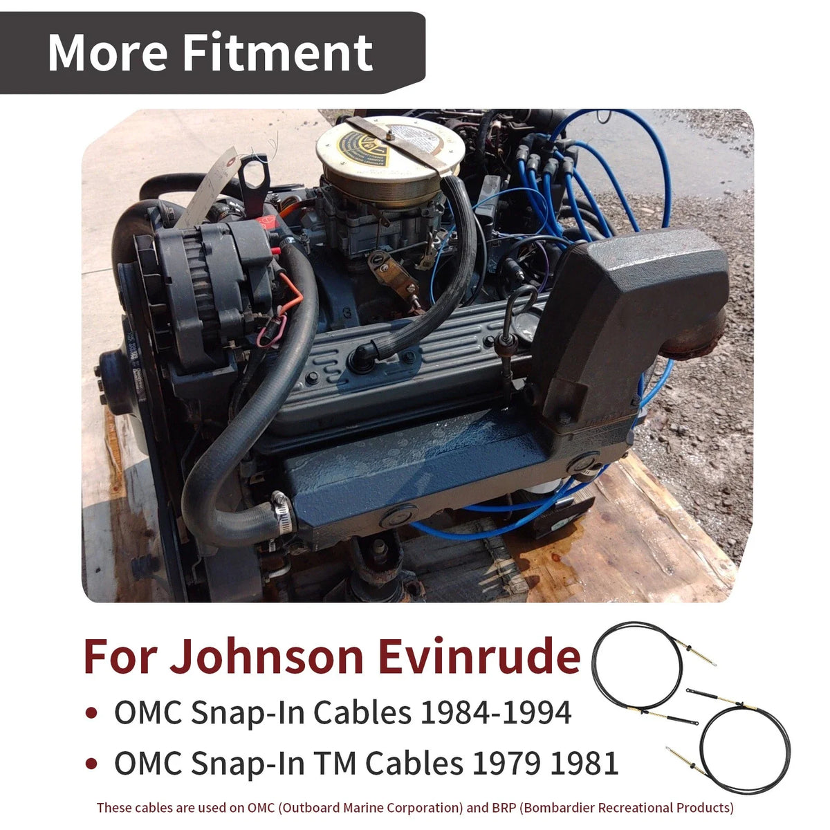 14' Throttle Control Cable - 2X Snap-In for Johnson Evinrude