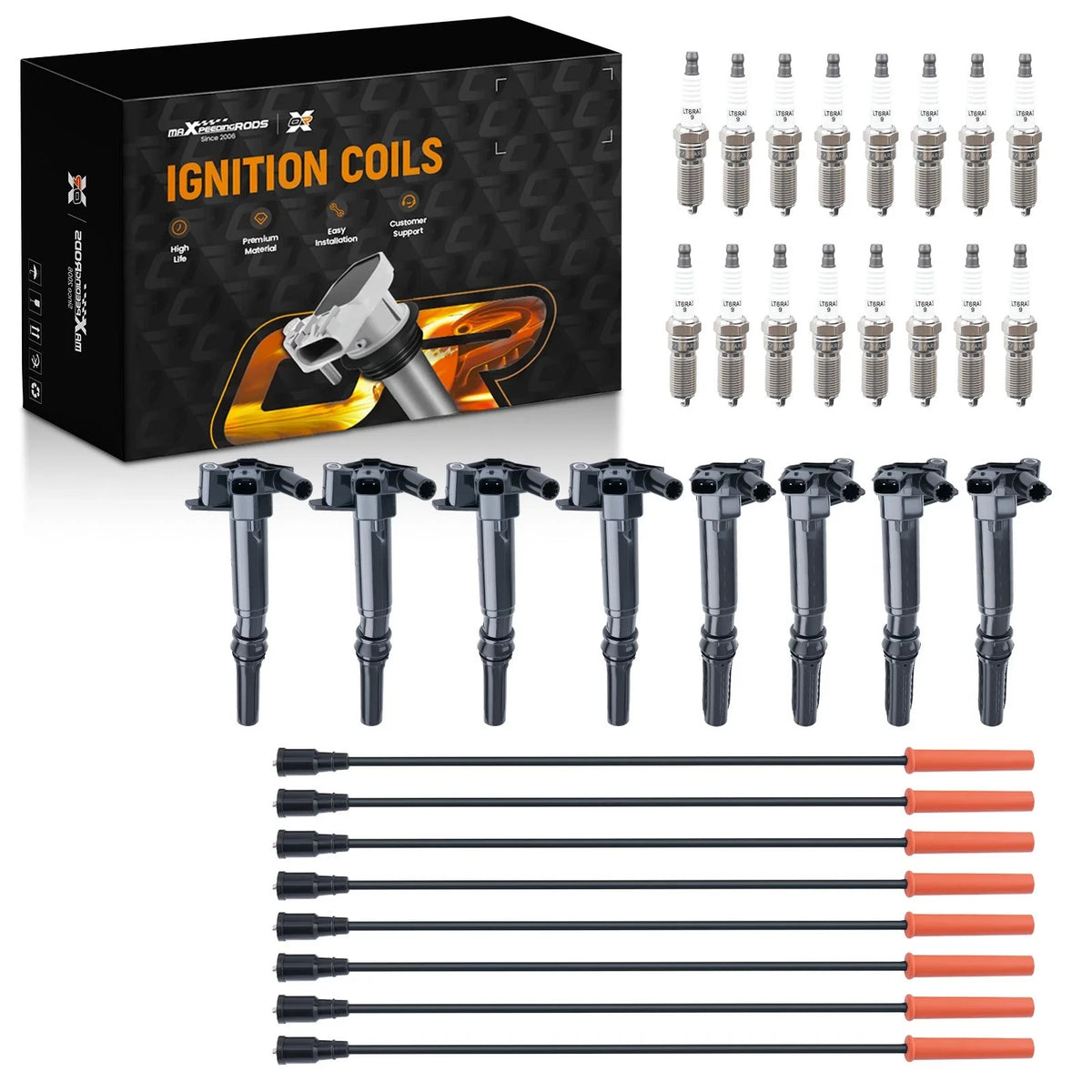 Ignition Coil & Spark Plug Set for Ford F-250 F-350 (2011–2015)