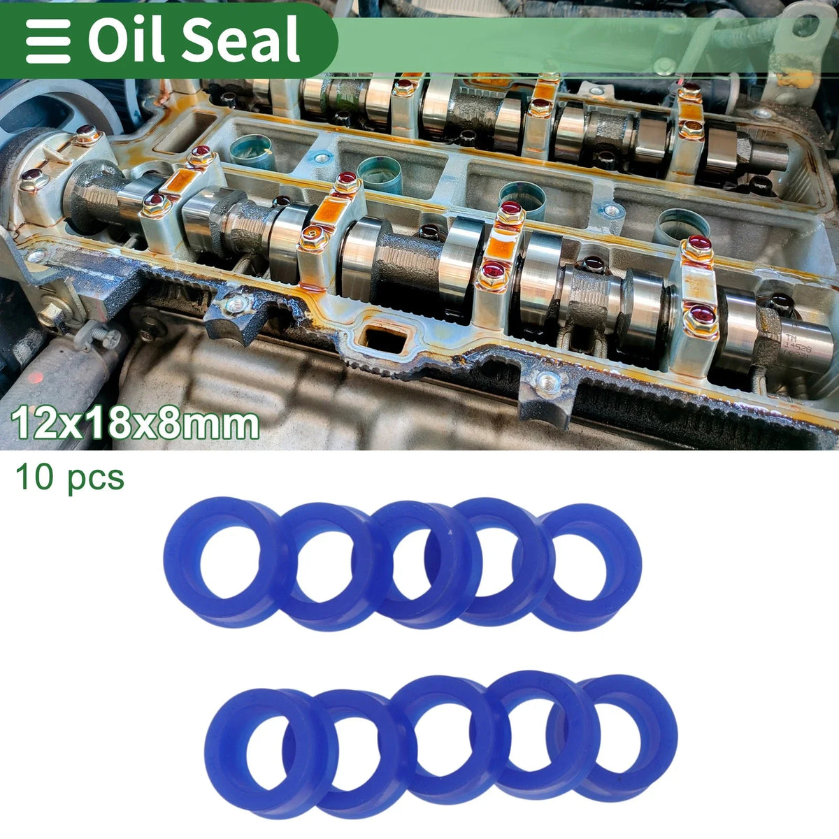 Set of 10 Oil Seal Rotary Shaft Seal 12x18x8mm High Pressure TPU