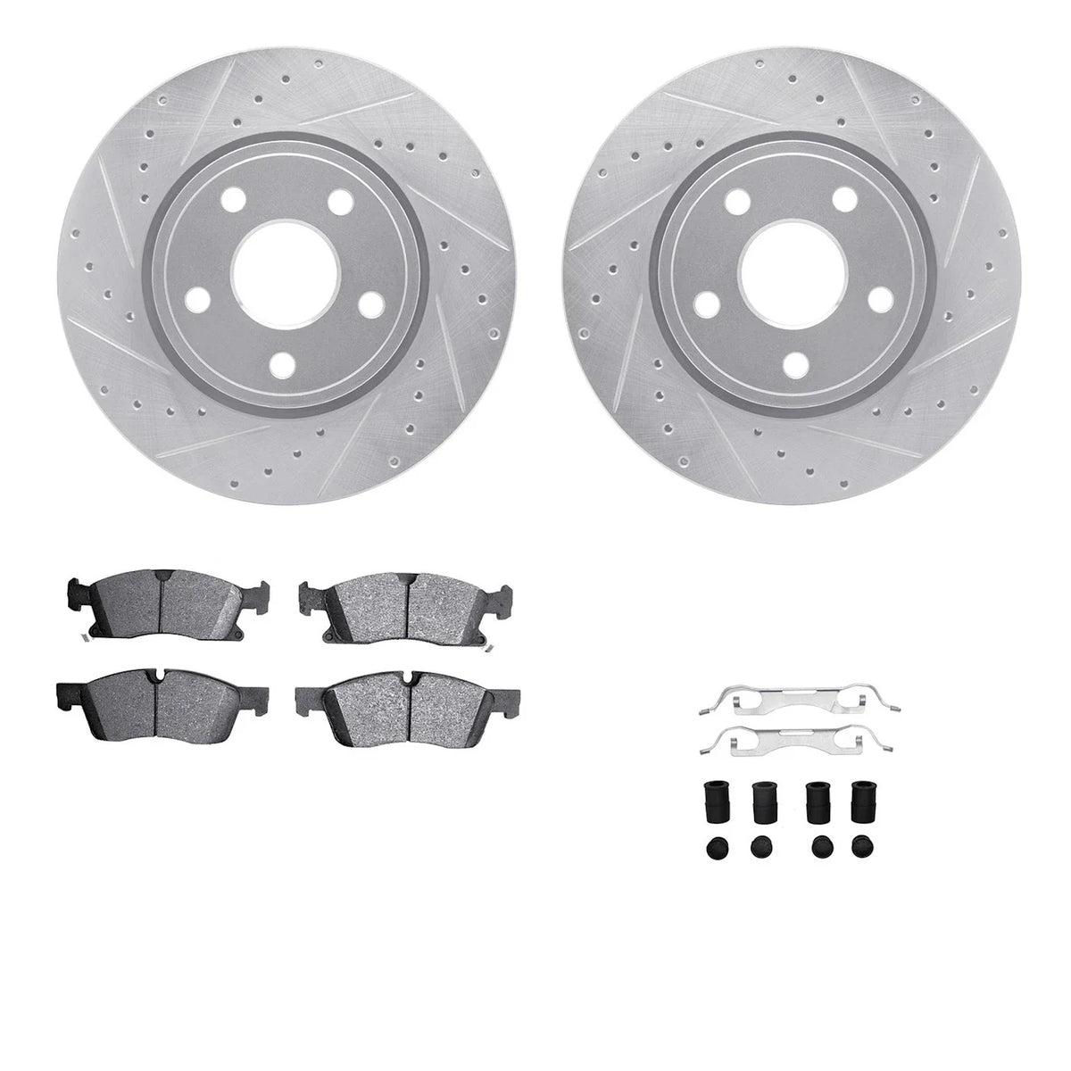Disc and Pad Brake Kit 2X for Jeep Dodge