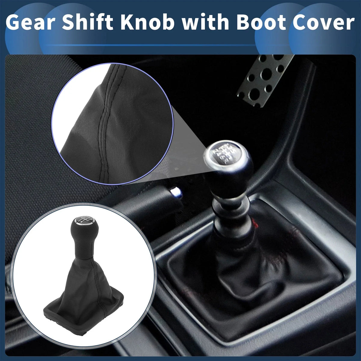 5 Speed Gear Shifter Knob with Cover for Volkswagen Beetle (1998–2010)