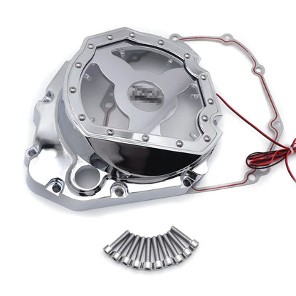 Engine Clutch Cover in Yellow LED Chrome for Suzuki GSXR 600 750 1000 2001-2005