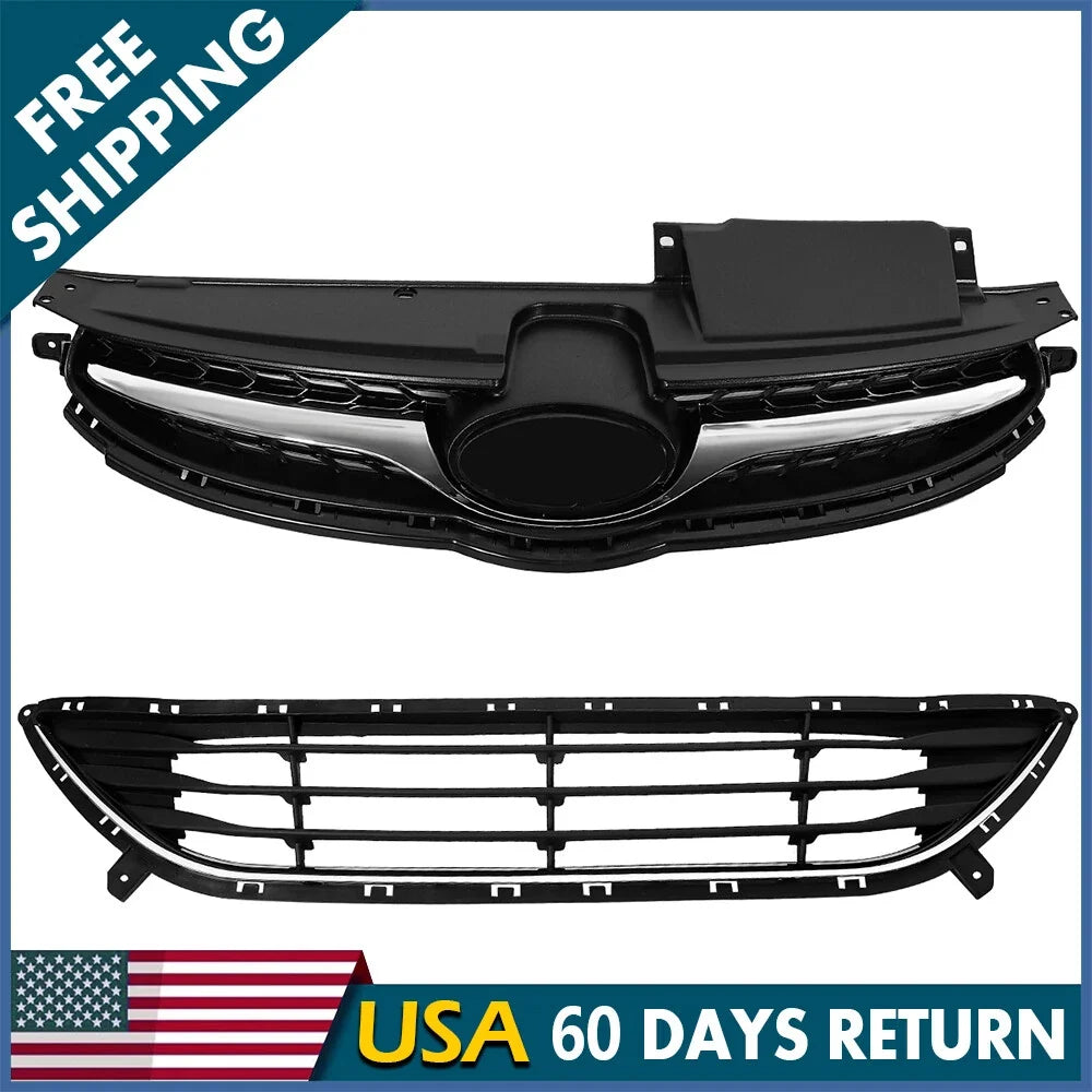 Grill for Hyundai Elantra Sedan (2011–2013) Upper & Lower Front Bumper