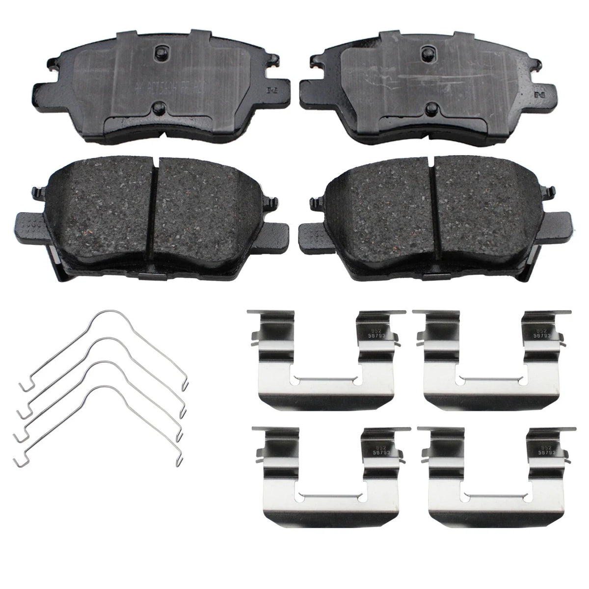 Set of 4 Akebono ProACT Front Ceramic Slotted Brake Pads for Chevy Bolt EV (2017–2022)