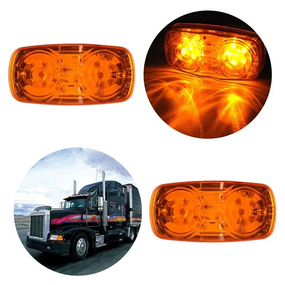 2X 4" Amber LED Side Marker Clearance Lights for Truck Trailer (12V)