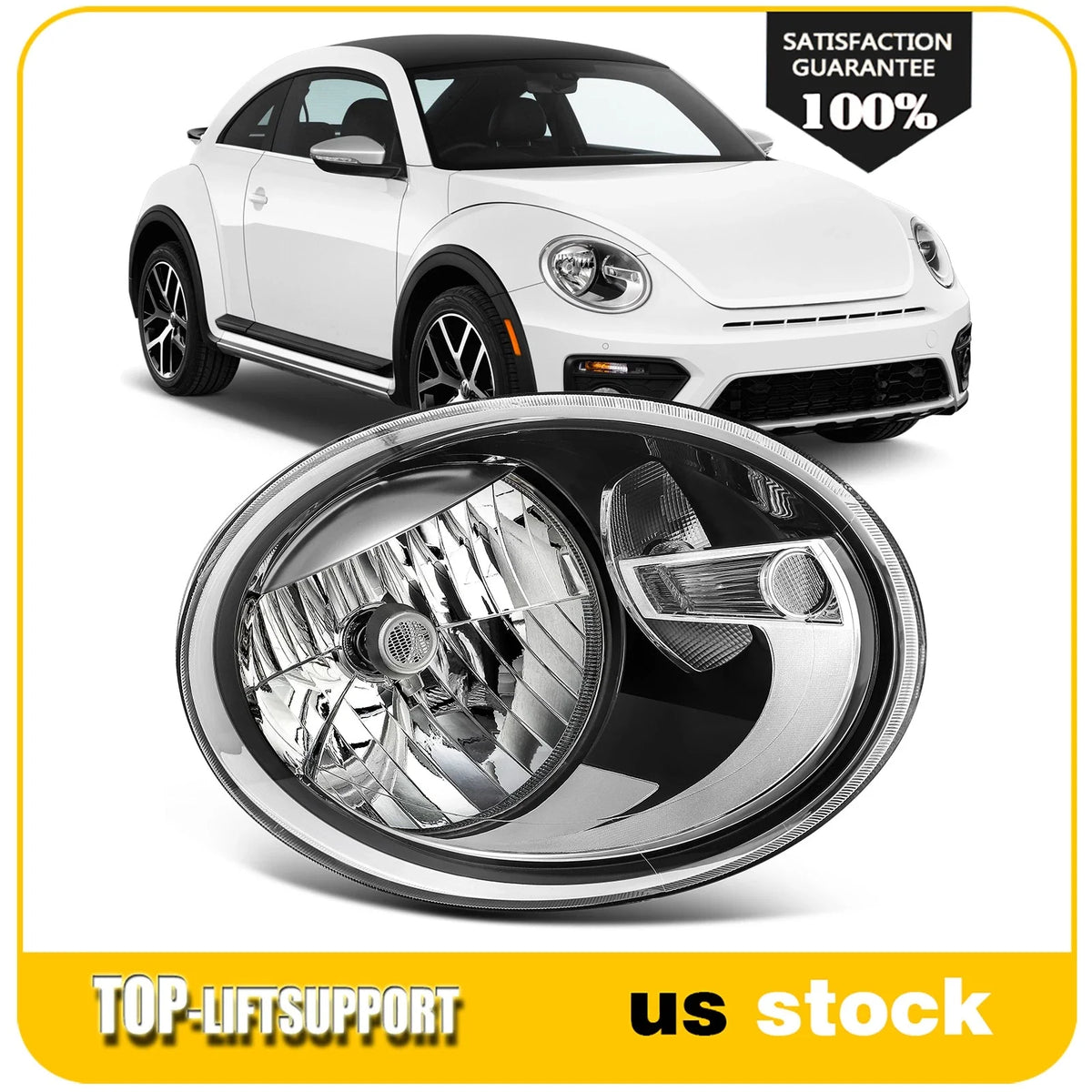 Right Side Halogen Headlight Assembly for Volkswagen Beetle (2012–2019)