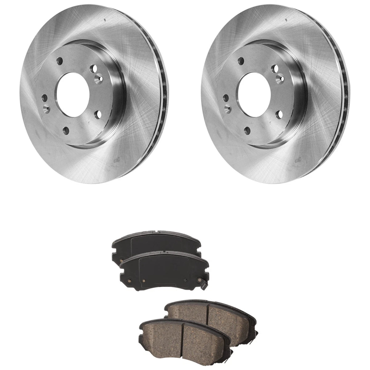 Brake Rotor Brake Pad Kit for Kia Soul (2010–2011) Front Solid 2-Wheel Set
