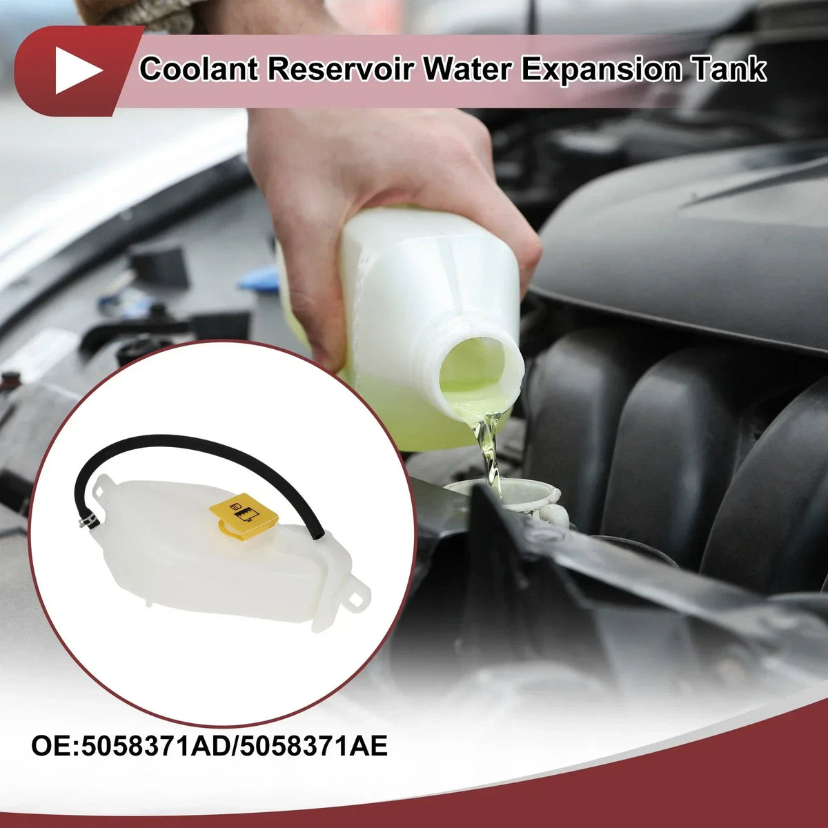 Coolant Expansion Overflow Tank & Cap for Chrysler 200 (2011-2014)