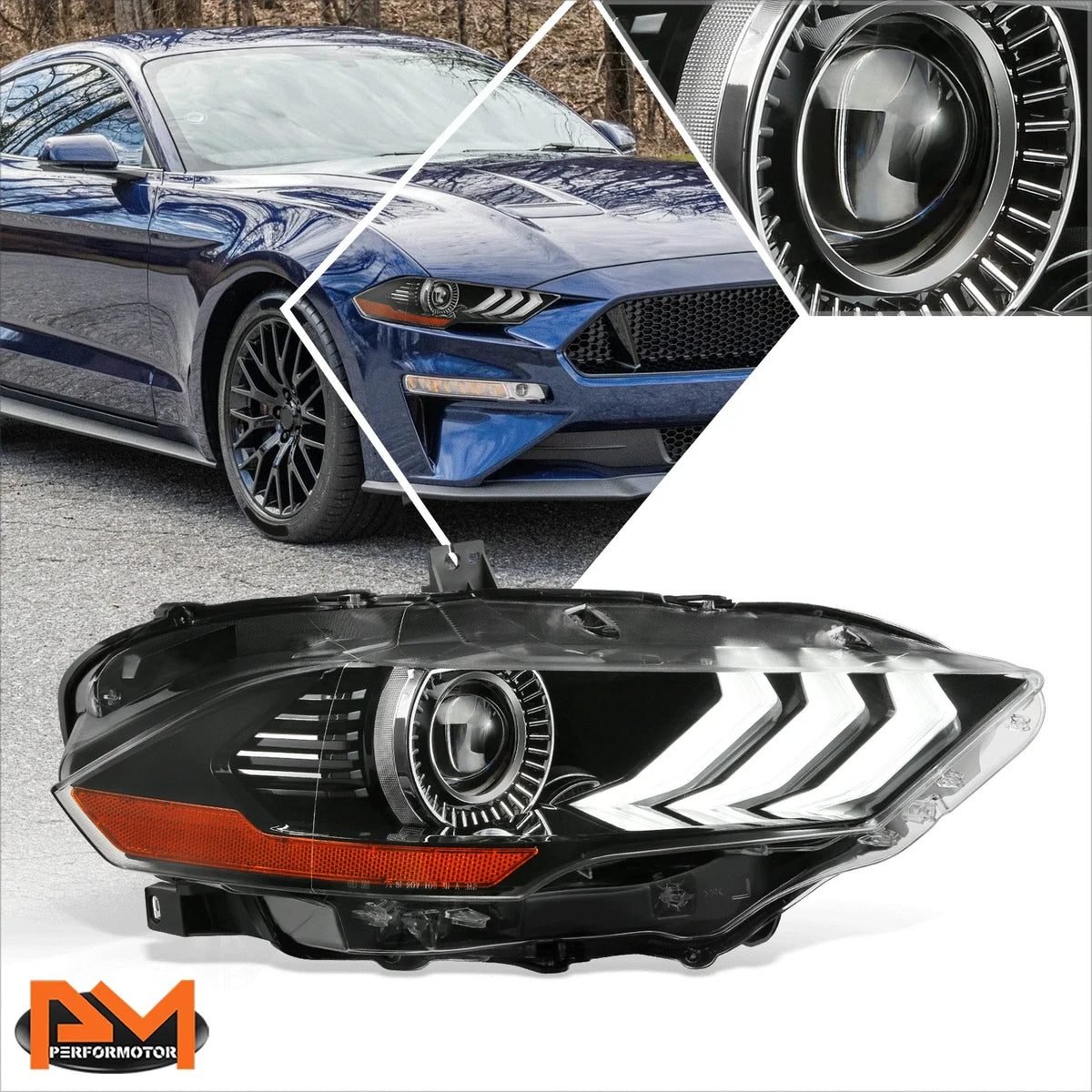 HID Headlight Projector Lamp for Ford Mustang 2018-2022