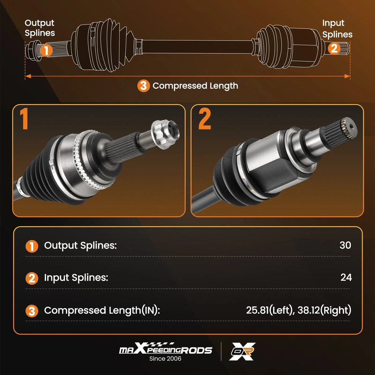 Left Right CV Axle Shaft Assembly Pair for Camry Avalon ES350