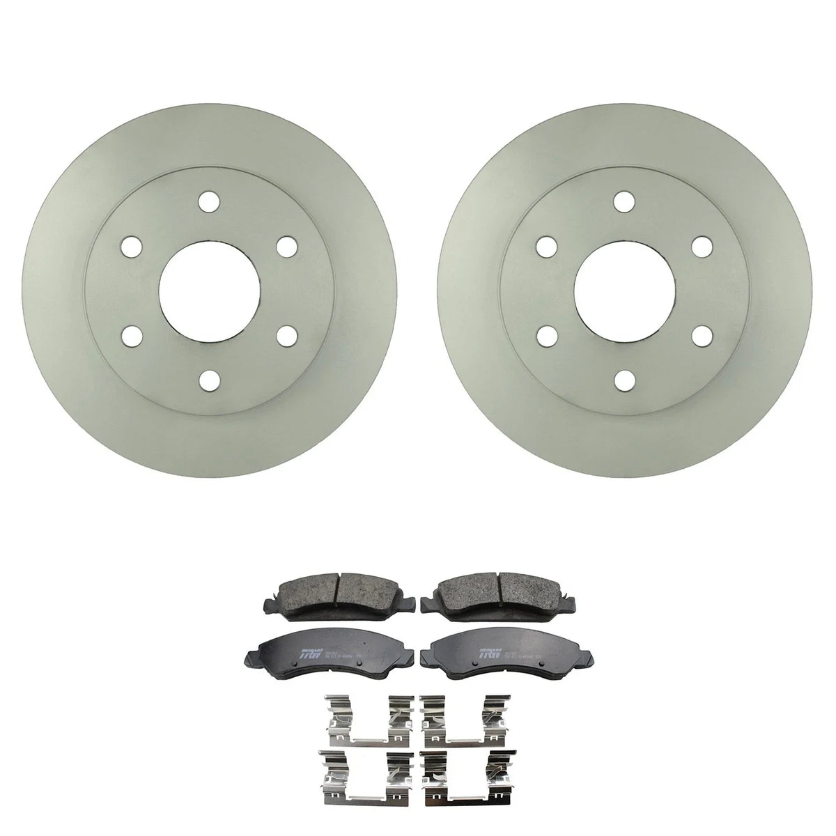Set of 2 Bosch QuietCast Front Rotors & TRW Pro Ceramic Pads for Silverado