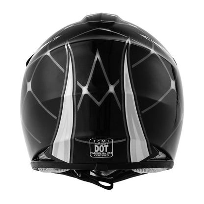 Youth Dirt Bike Helmet for ATV Motorcycle (DOT Approved) - Spider Black/Red