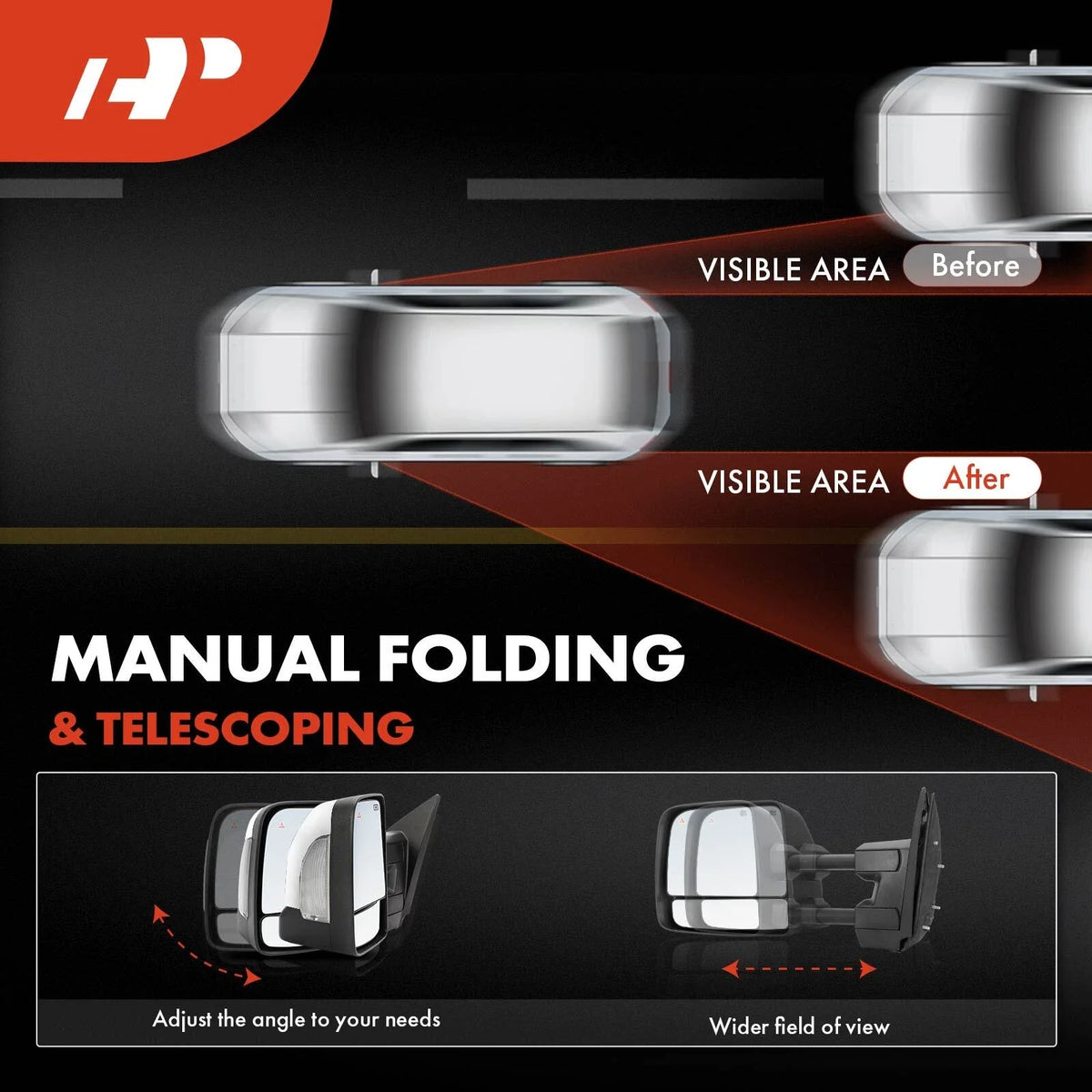 Towing Mirrors Pair for Nissan Titan 2004-2023