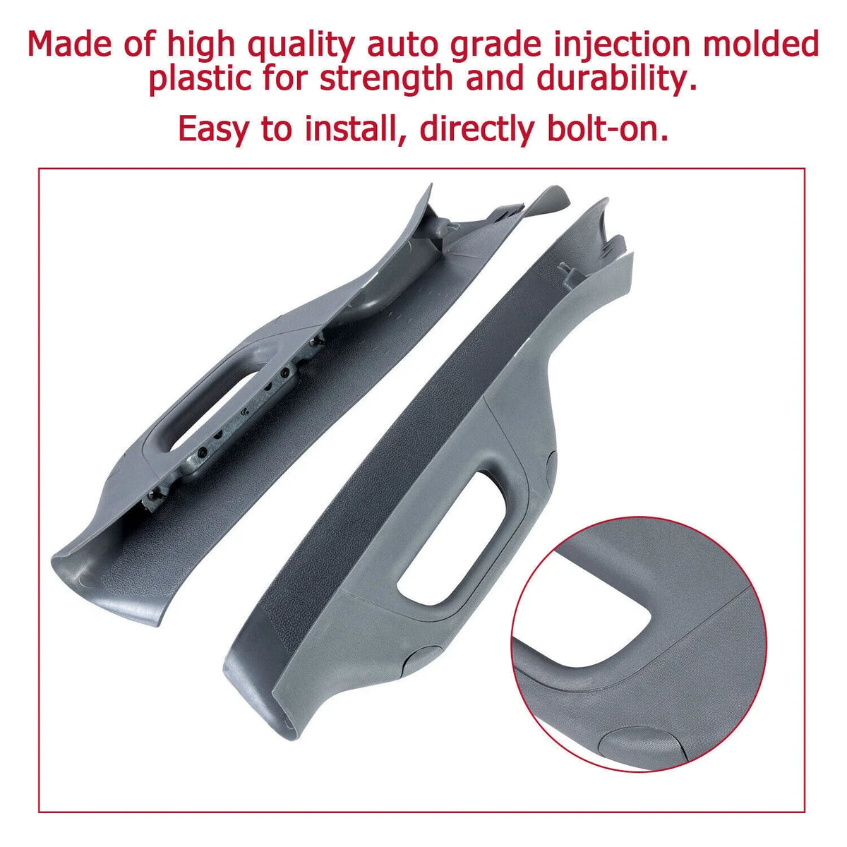 Grey A Pillar Handle Trim Set Left + Right for Ford F250 F350 F550 2011-2016