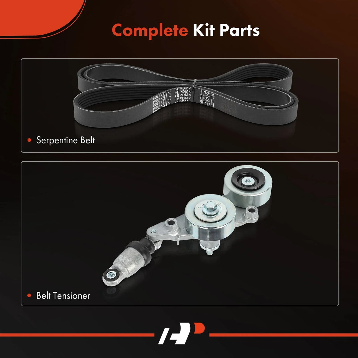 Serpentine Belt Drive Kit - 2X Components for Honda Accord (2008-2010)