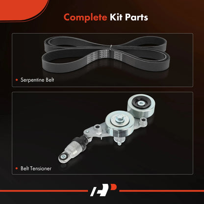 Serpentine Belt Drive Kit - 2X Components for Honda Accord (2008-2010)